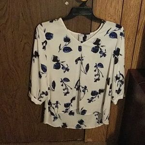 A white and blue blouse